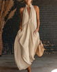 Celeste | Vestido Sin Mangas Cuello Alto Liso