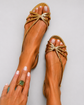 Ginevra | Sandalias planas con relieve efecto serpiente