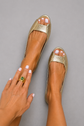 Adelina | Sandalias peep-toe metalizadas