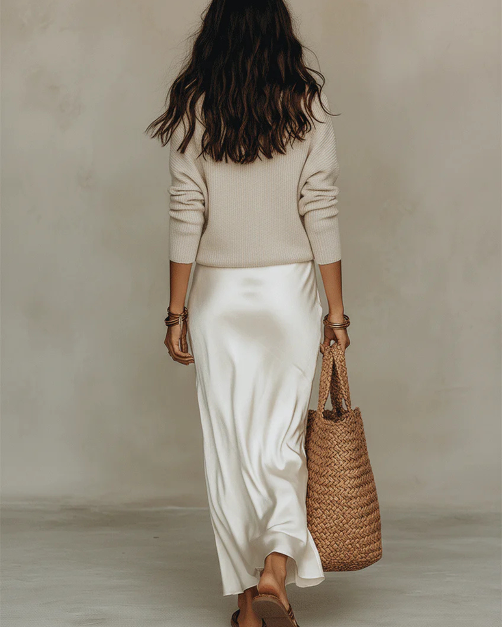 Ludovica | Vestido Midi Satinado con Jersey