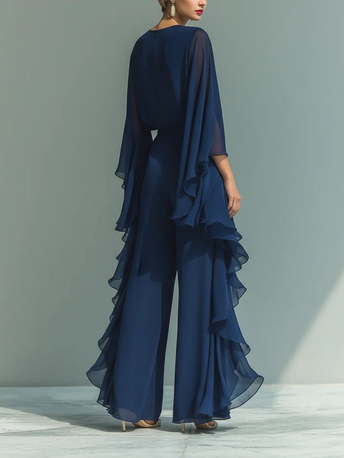 Gaia | Conjunto Elegante en Chifón con Volantes
