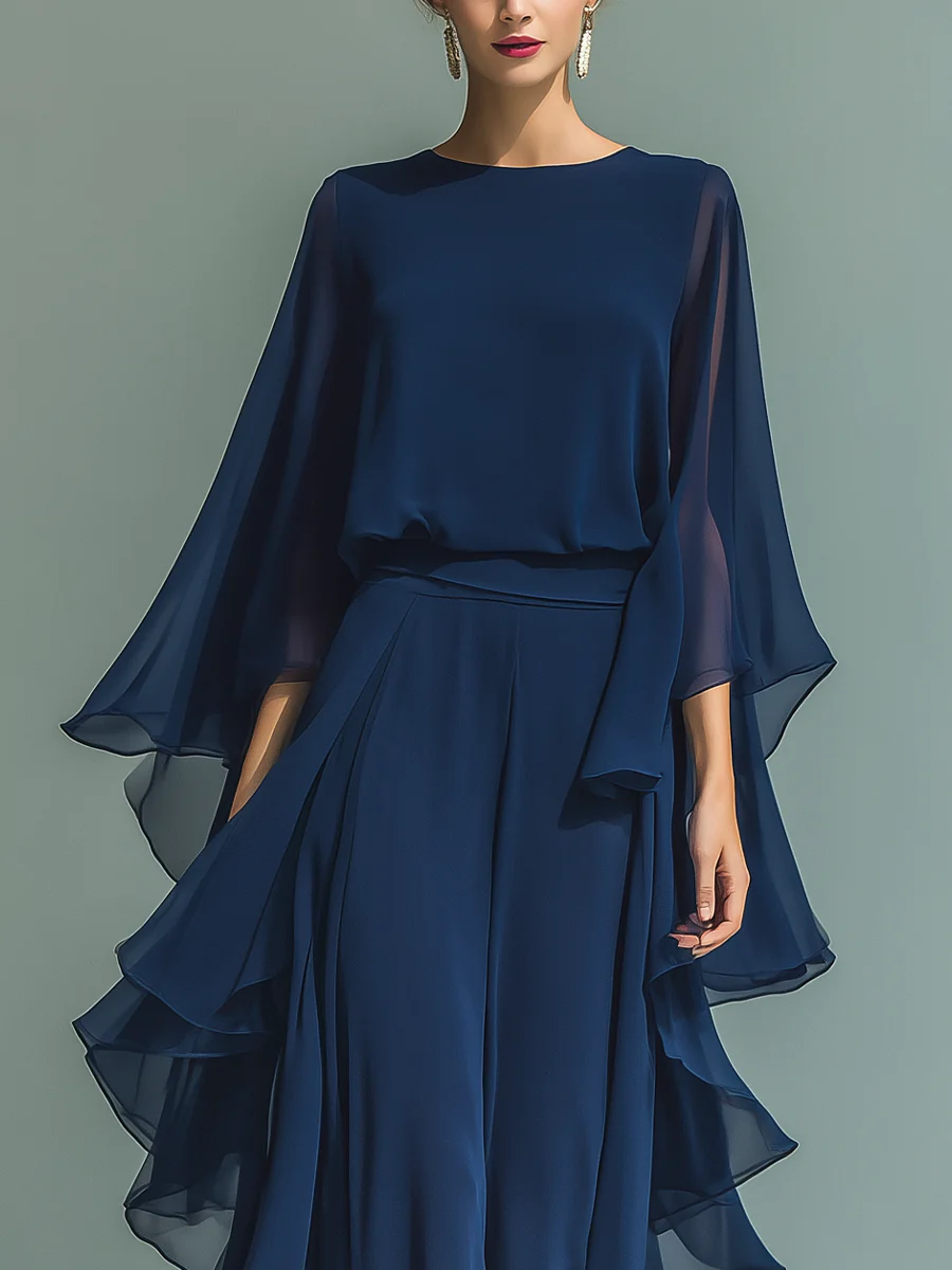 Gaia | Conjunto Elegante en Chifón con Volantes