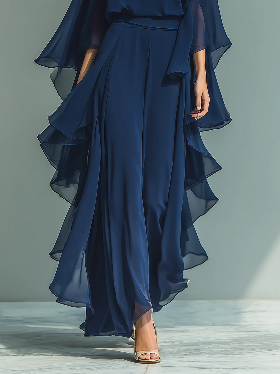 Gaia | Conjunto Elegante en Chifón con Volantes