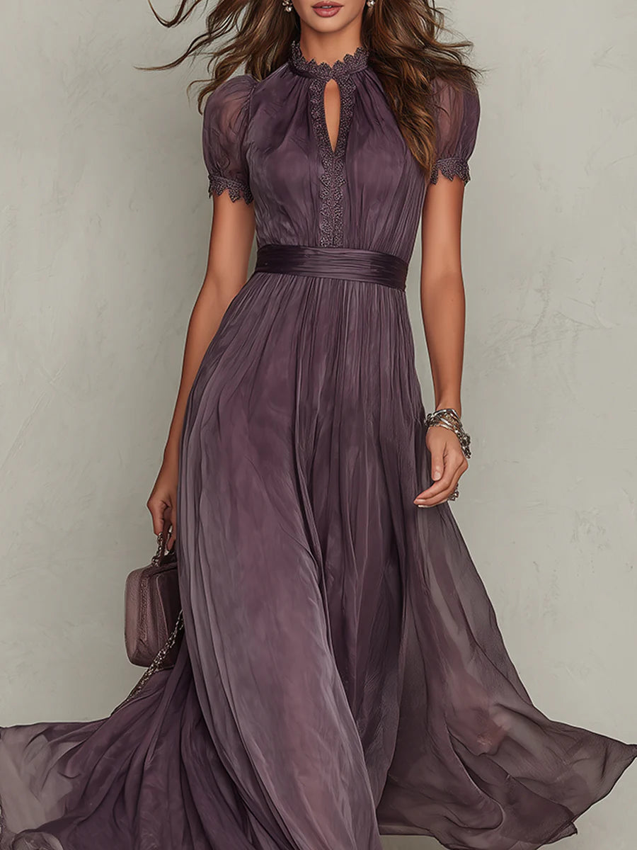 Margherita | Vestido Largo Morado con Escote