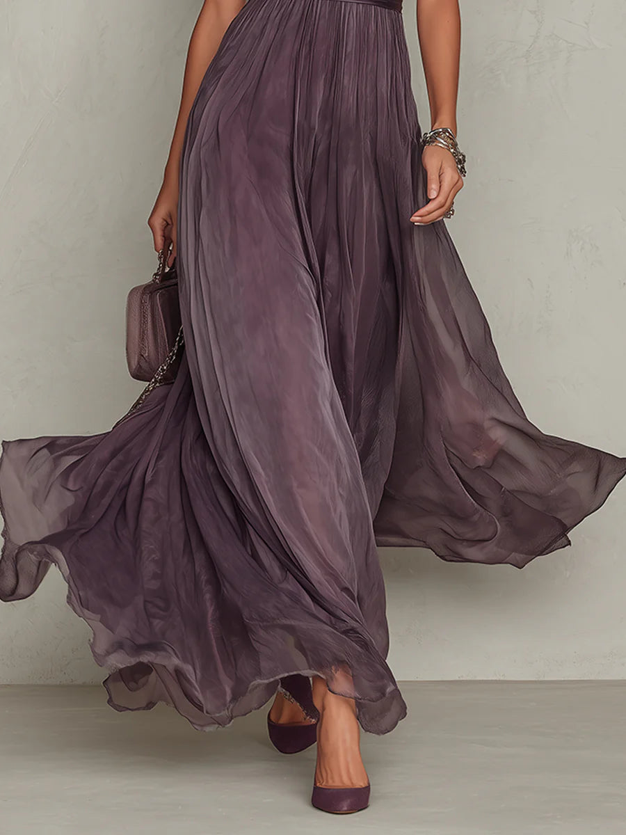 Margherita | Vestido Largo Morado con Escote