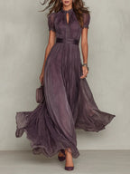 Margherita | Vestido Largo Morado con Escote