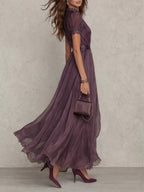 Margherita | Vestido Largo Morado con Escote