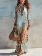Beatrice | Vestido Camisero Mediterráneo